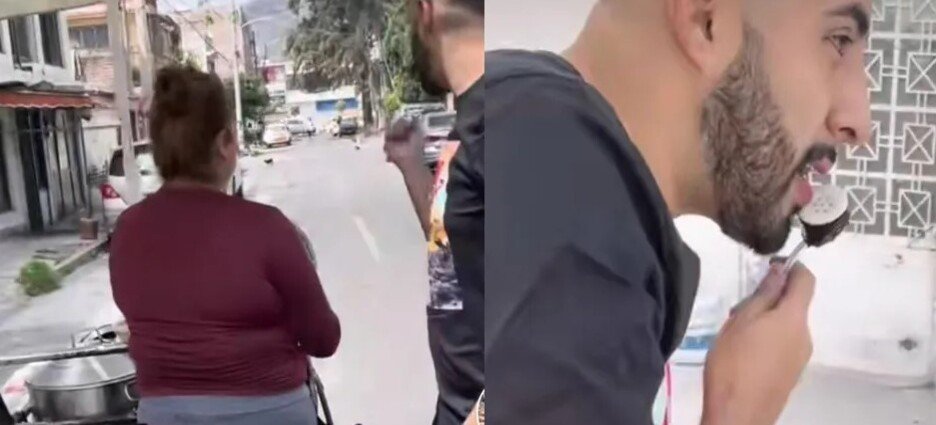 Grupo de amigos ayuda a promocionar tamales a una mujer en Neza