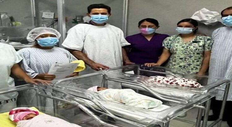 Nacen trillizas en el Hospital General La Perla, de Nezahualcóyotl