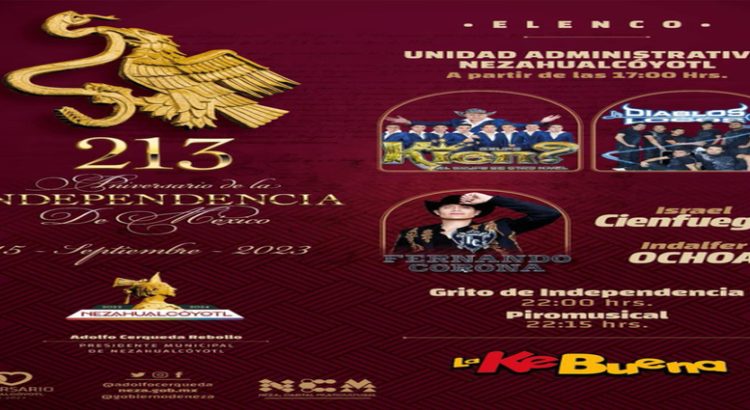 Anuncian cartelera de Fiestas Patrias para el Grito en Nezahualcóyotl
