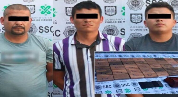 Detienen a 3 sujetos con 37 paquetes de cocaína en la Agrícola Pantitlán