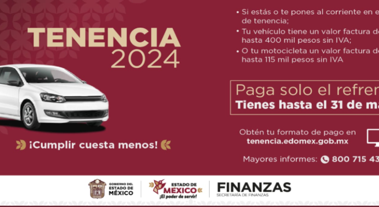 Nuevo formato de pago en línea para tenencia 2024 en Edomex