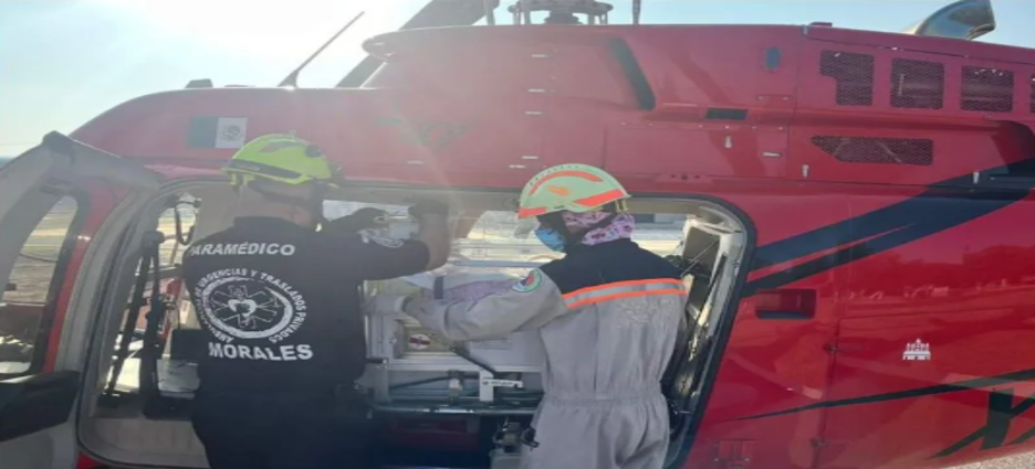 Trasladan a recién nacida en helicóptero para recibir atención médica en Nezahualcóyotl