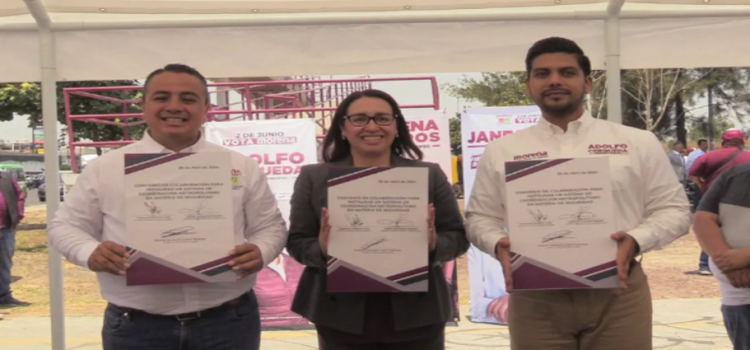 Candidatos de Morena a alcaldías de Neza, Ecatepec y GAM firman acuerdo en materia de seguridad
