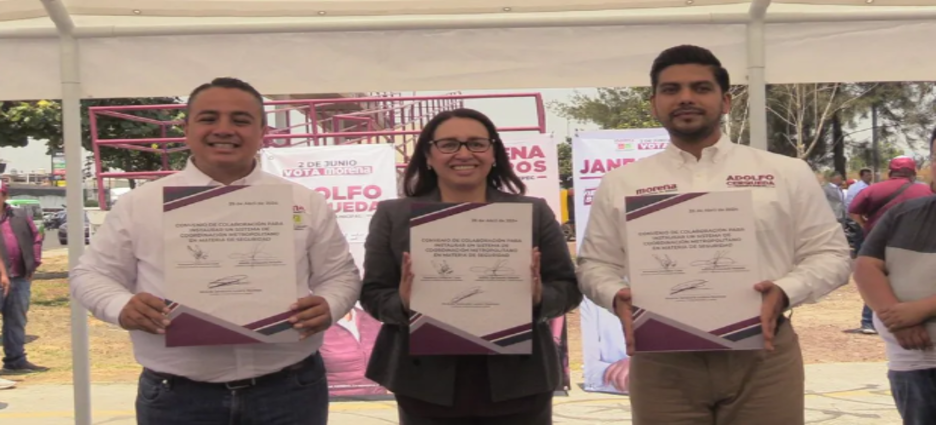 Candidatos de Morena a alcaldías de Neza, Ecatepec y GAM firman acuerdo en materia de seguridad