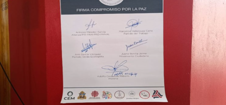Aspirantes a la alcaldía de Nezahualcóyotl firman compromiso por la paz