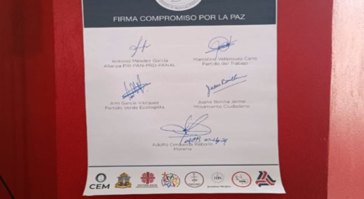 Aspirantes a la alcaldía de Nezahualcóyotl firman compromiso por la paz