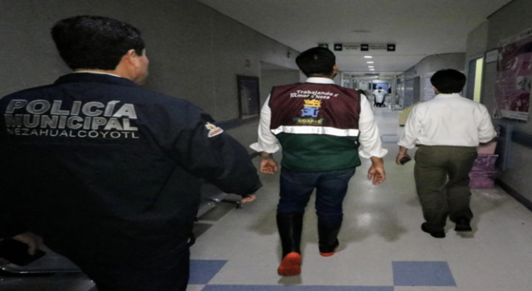 Fuertes lluvias afectan Hospital General La Perla, en Nezahualcóyotl