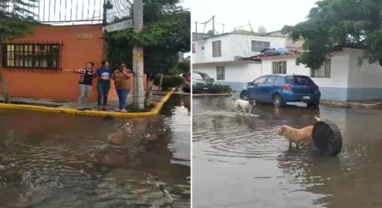 Se desborda el “Dren Xochiaca” en Neza