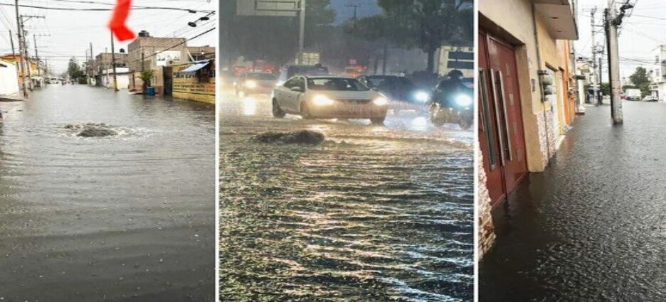 Lluvias provocan inundaciones en Nezahualcóyotl y Coacalco