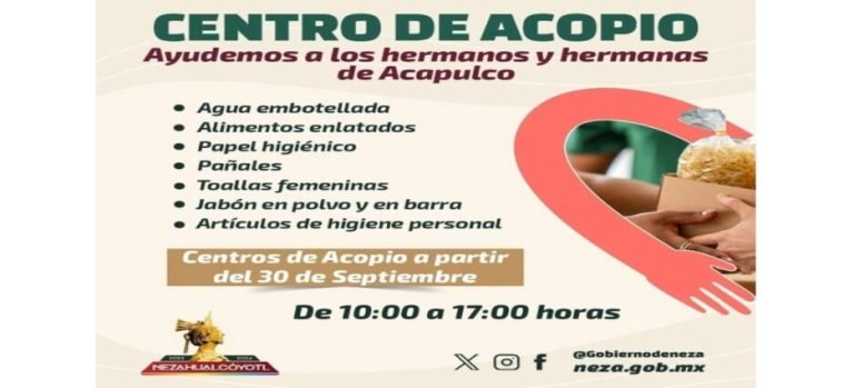 Abren centros de acopio en Neza para ayudar a damnificados de Guerrero