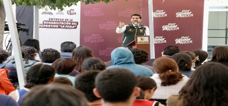 Inauguran deportivo La Perla en Nezahualcóyotl