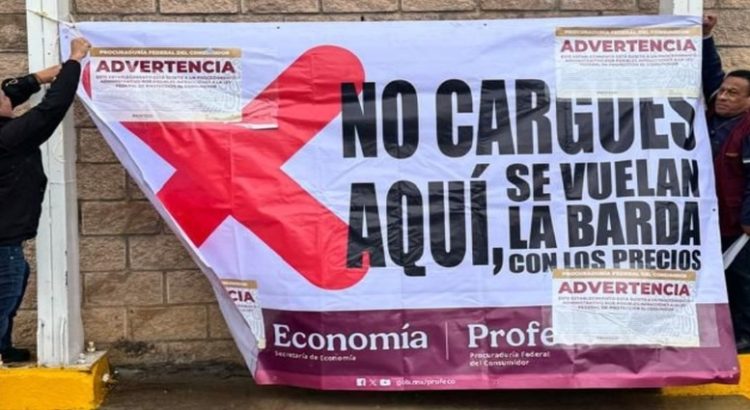 PROFECO coloca sellos y lonas de advertencia en gasolineras del Edomex