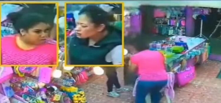 Graban a mujeres asaltando un negocio en Nezahualcóyotl