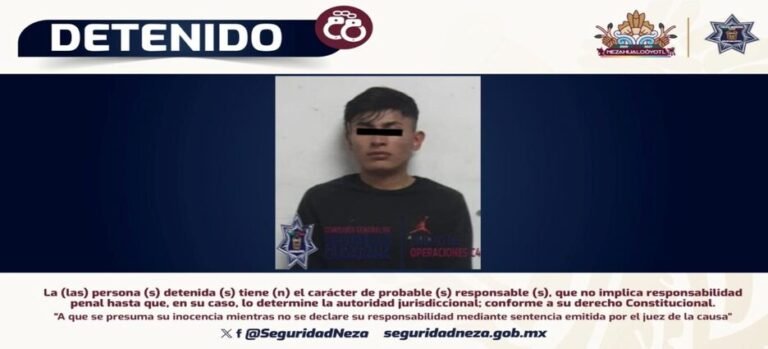 Detienen a joven por violencia de género en Nezahualcóyotl